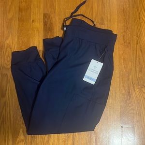 Medcouture women’s joggers. Large petite  navy never worn